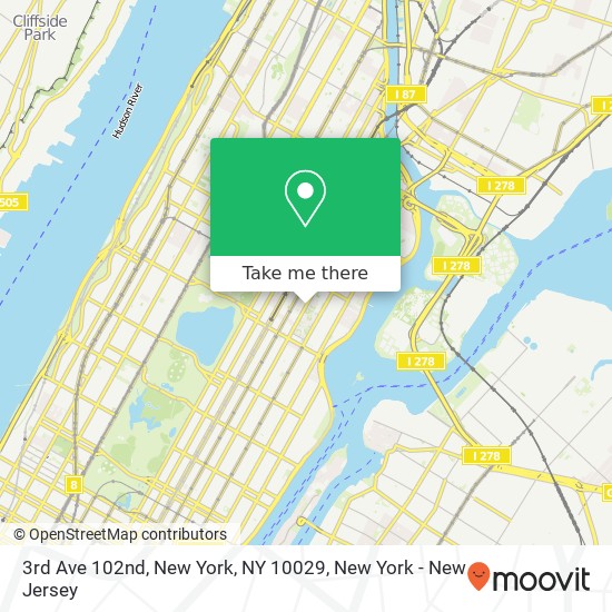 Mapa de 3rd Ave 102nd, New York, NY 10029