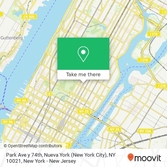 Park Ave y 74th, Nueva York (New York City), NY 10021 map