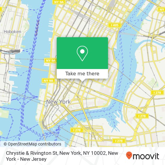 Mapa de Chrystie & Rivington St, New York, NY 10002