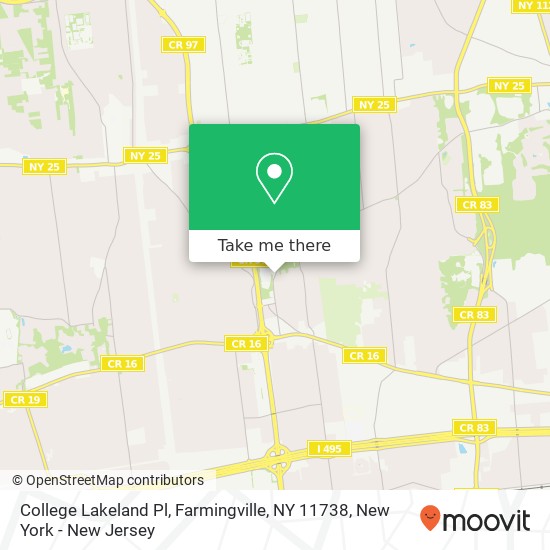 Mapa de College Lakeland Pl, Farmingville, NY 11738