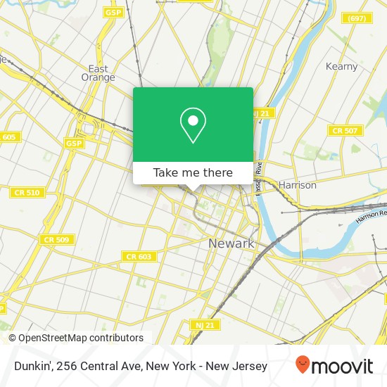 Dunkin', 256 Central Ave map