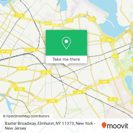 Mapa de Baxter Broadway, Elmhurst, NY 11373