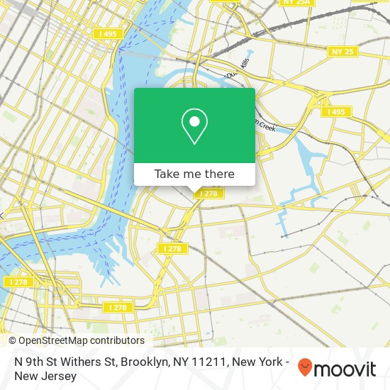 Mapa de N 9th St Withers St, Brooklyn, NY 11211