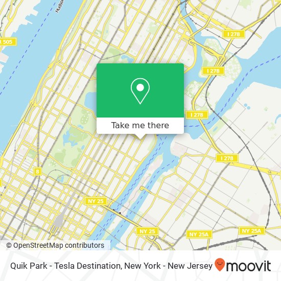 Quik Park - Tesla Destination map