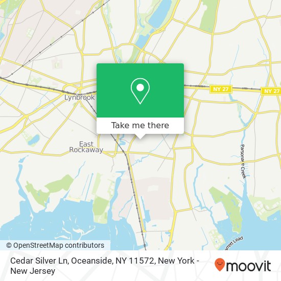 Cedar Silver Ln, Oceanside, NY 11572 map