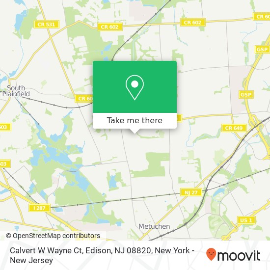 Calvert W Wayne Ct, Edison, NJ 08820 map