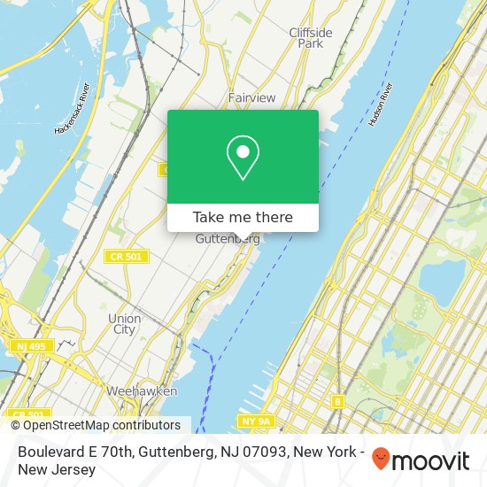 Mapa de Boulevard E 70th, Guttenberg, NJ 07093