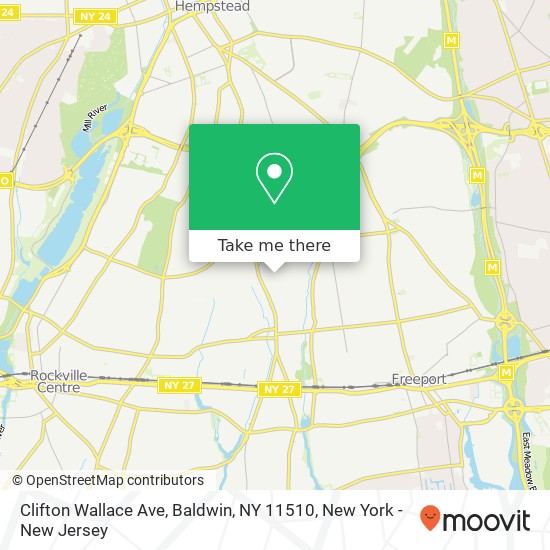 Mapa de Clifton Wallace Ave, Baldwin, NY 11510