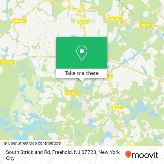Mapa de South Strickland Rd, Freehold, NJ 07728