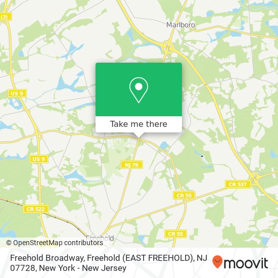Mapa de Freehold Broadway, Freehold (EAST FREEHOLD), NJ 07728