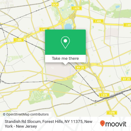 Mapa de Standish Rd Slocum, Forest Hills, NY 11375