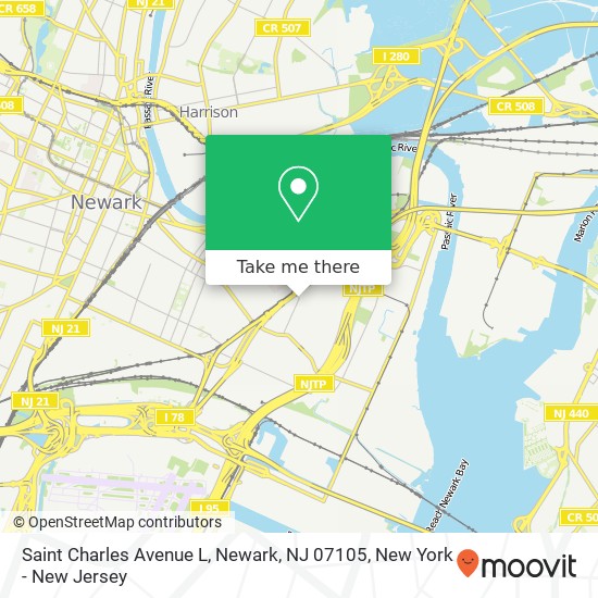 Mapa de Saint Charles Avenue L, Newark, NJ 07105
