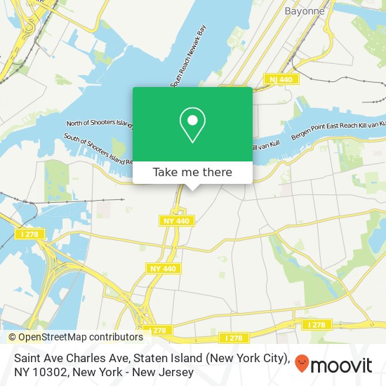 Mapa de Saint Ave Charles Ave, Staten Island (New York City), NY 10302
