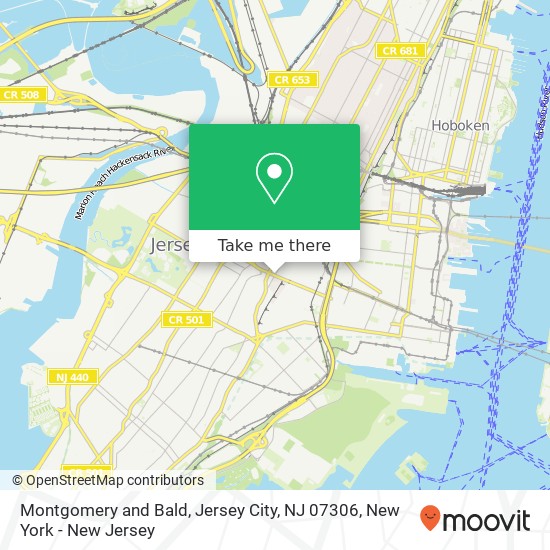 Mapa de Montgomery and Bald, Jersey City, NJ 07306