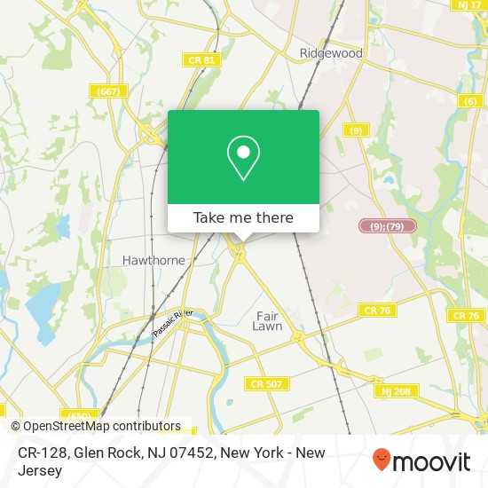CR-128, Glen Rock, NJ 07452 map