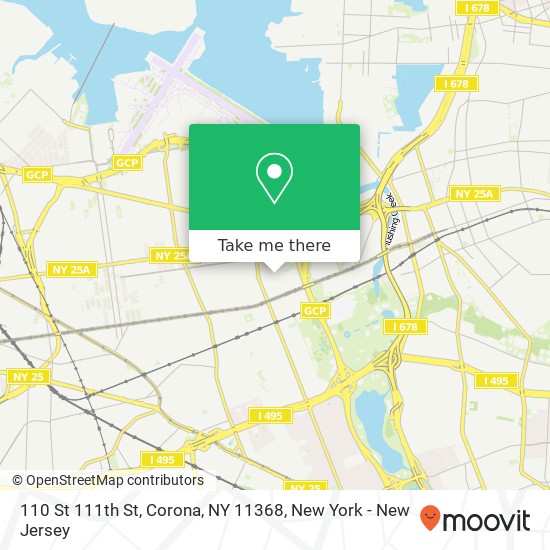 Mapa de 110 St 111th St, Corona, NY 11368