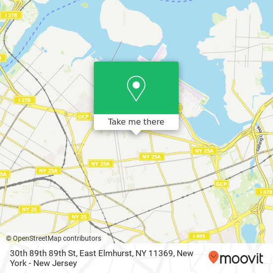 Mapa de 30th 89th 89th St, East Elmhurst, NY 11369