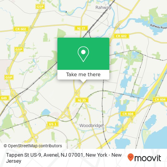 Mapa de Tappen St US-9, Avenel, NJ 07001