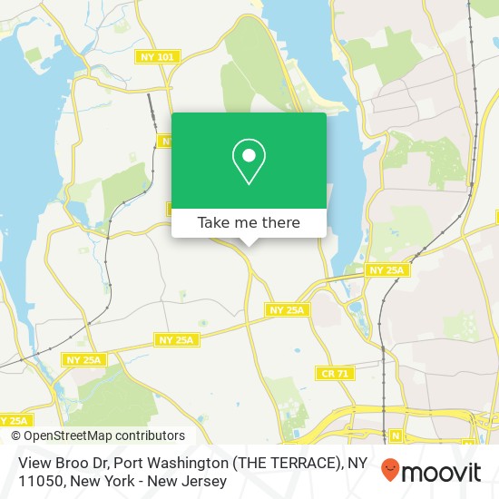 Mapa de View Broo Dr, Port Washington (THE TERRACE), NY 11050