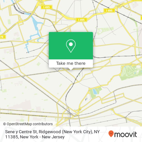 Mapa de Sene y Centre St, Ridgewood (New York City), NY 11385