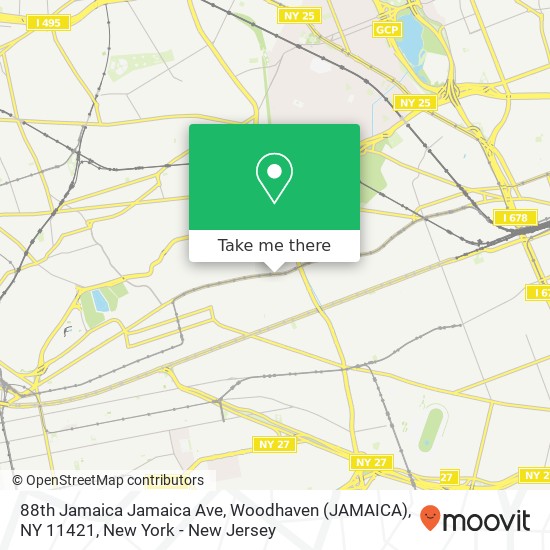 Mapa de 88th Jamaica Jamaica Ave, Woodhaven (JAMAICA), NY 11421