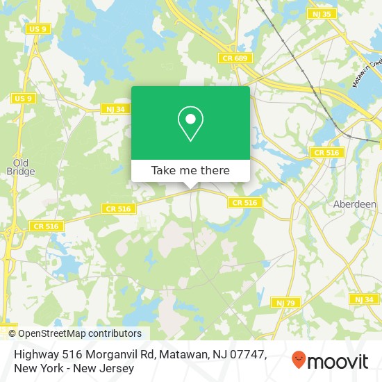 Mapa de Highway 516 Morganvil Rd, Matawan, NJ 07747