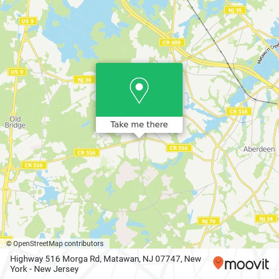 Mapa de Highway 516 Morga Rd, Matawan, NJ 07747