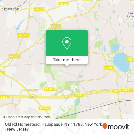 Mapa de Old Rd Homestead, Hauppauge, NY 11788