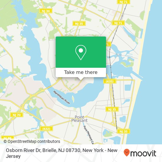 Mapa de Osborn River Dr, Brielle, NJ 08730