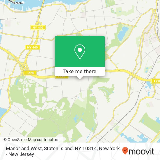 Mapa de Manor and West, Staten Island, NY 10314