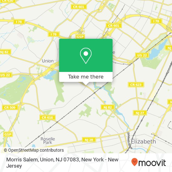 Mapa de Morris Salem, Union, NJ 07083