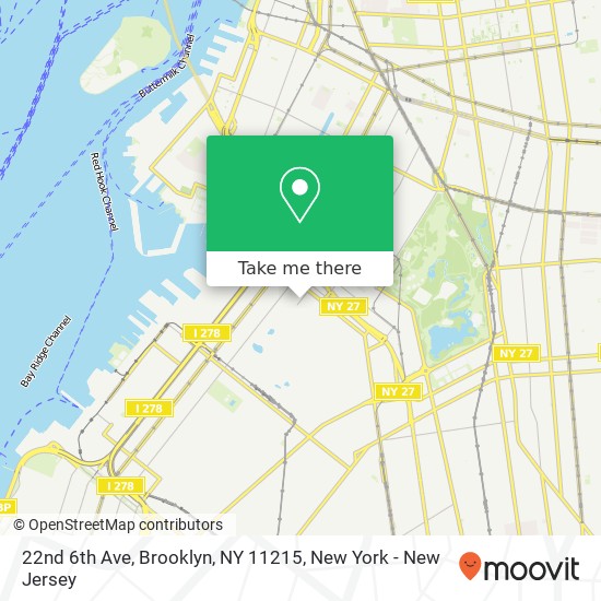 22nd 6th Ave, Brooklyn, NY 11215 map