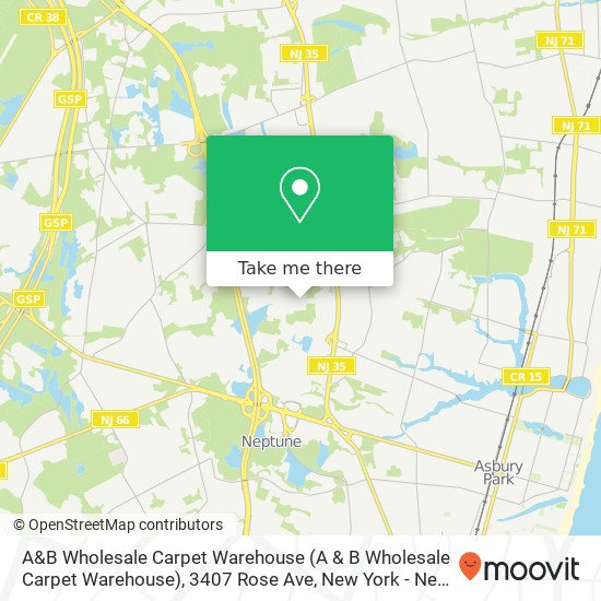 Mapa de A&B Wholesale Carpet Warehouse (A & B Wholesale Carpet Warehouse), 3407 Rose Ave