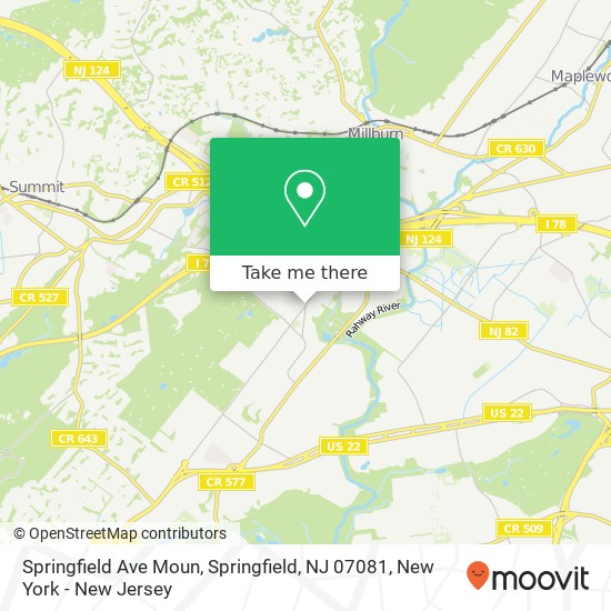 Mapa de Springfield Ave Moun, Springfield, NJ 07081