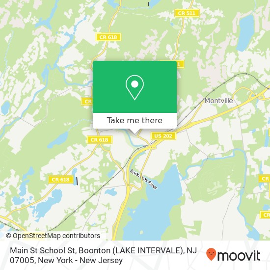 Mapa de Main St School St, Boonton (LAKE INTERVALE), NJ 07005