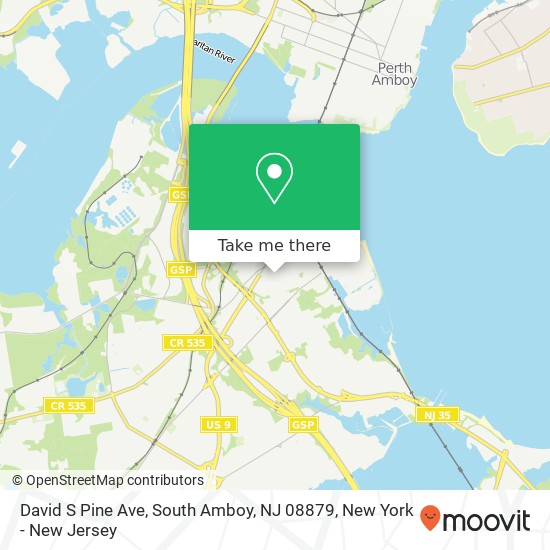 Mapa de David S Pine Ave, South Amboy, NJ 08879