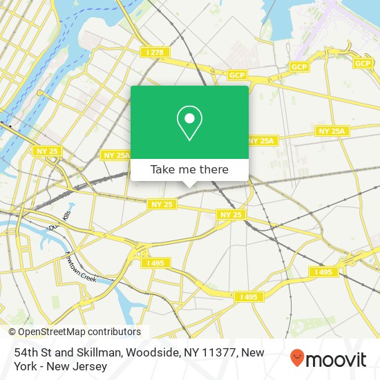 54th St and Skillman, Woodside, NY 11377 map