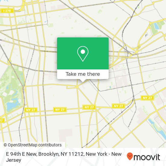 Mapa de E 94th E New, Brooklyn, NY 11212