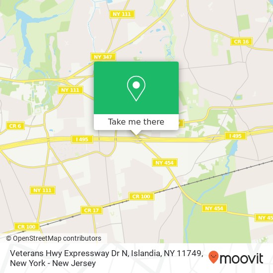 Mapa de Veterans Hwy Expressway Dr N, Islandia, NY 11749