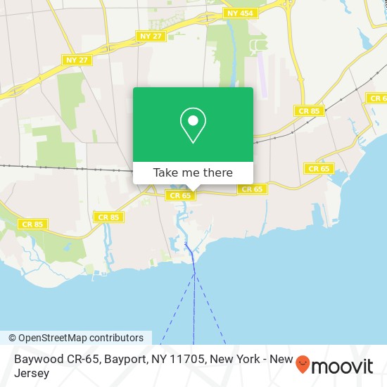 Mapa de Baywood CR-65, Bayport, NY 11705