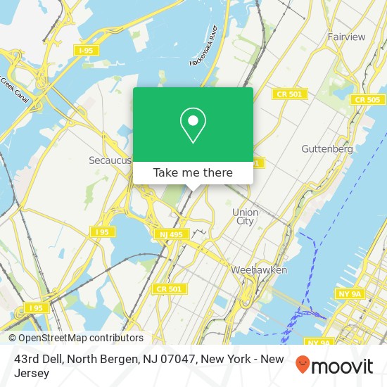 Mapa de 43rd Dell, North Bergen, NJ 07047