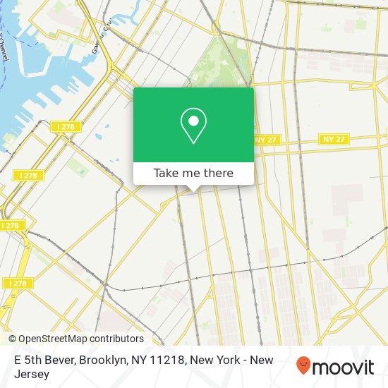 Mapa de E 5th Bever, Brooklyn, NY 11218