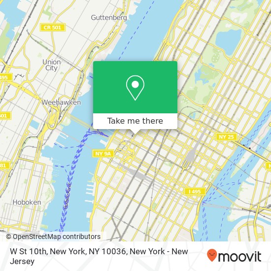 Mapa de W St 10th, New York, NY 10036