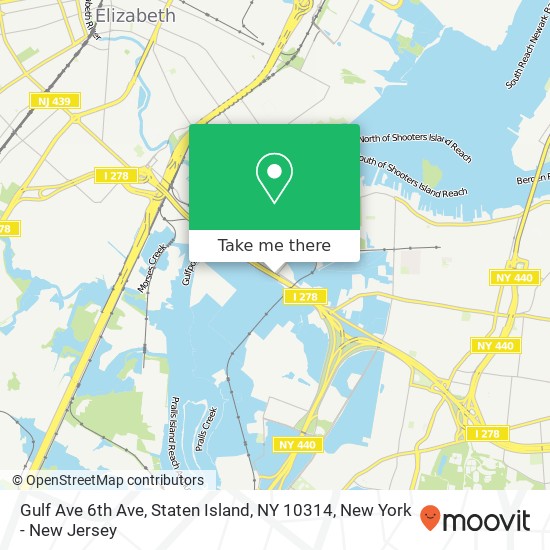 Mapa de Gulf Ave 6th Ave, Staten Island, NY 10314
