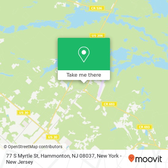 Mapa de 77 S Myrtle St, Hammonton, NJ 08037