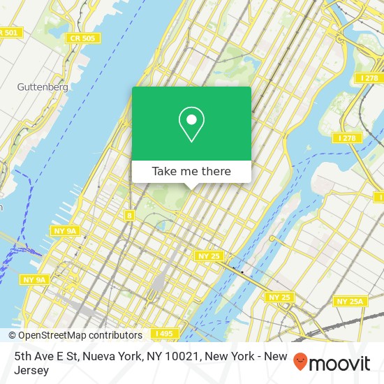 Mapa de 5th Ave E St, Nueva York, NY 10021