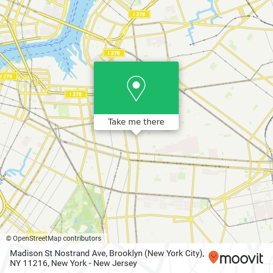 Mapa de Madison St Nostrand Ave, Brooklyn (New York City), NY 11216