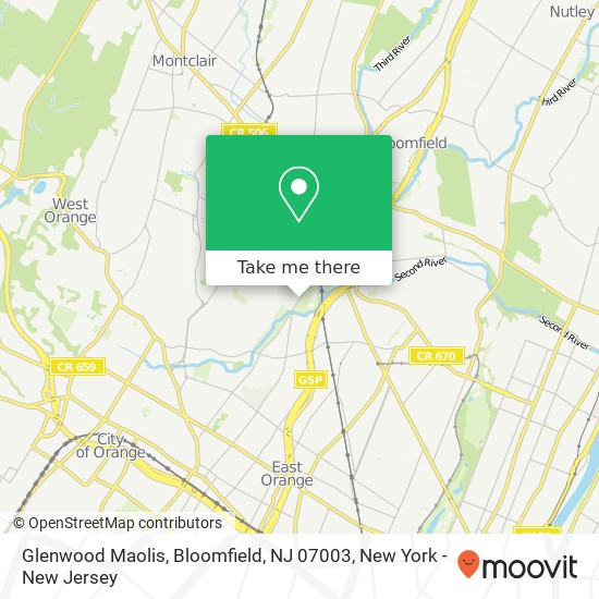 Glenwood Maolis, Bloomfield, NJ 07003 map