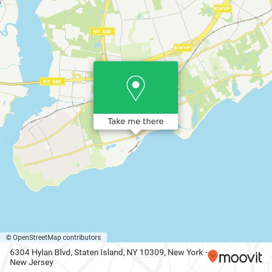 Mapa de 6304 Hylan Blvd, Staten Island, NY 10309