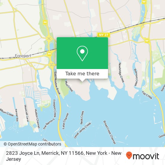 Mapa de 2823 Joyce Ln, Merrick, NY 11566